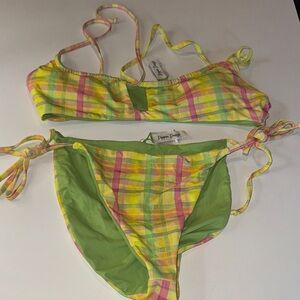 Dippin' Daisy's Yellow and Pink Plaid Bikini